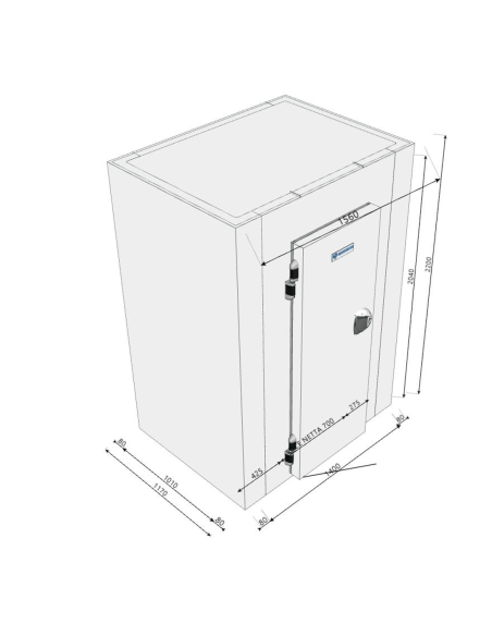 Cella Frigo 1170x1560x2200H spessore 80mm