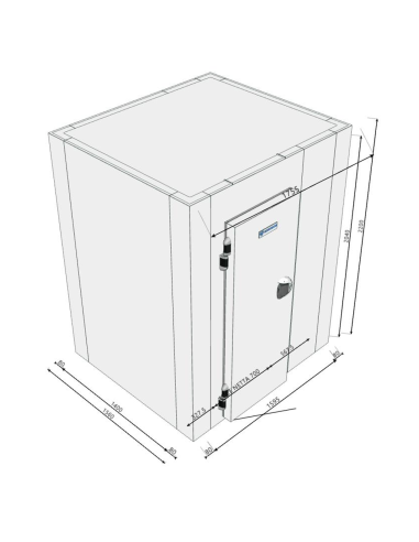 Chambre froide 1560x1755x2200H épaisseur 80mm