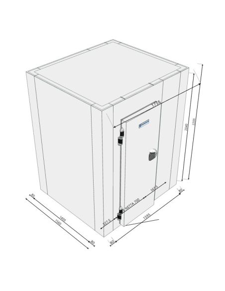 Cella Frigo 1560x1755x2200H spessore 80mm
