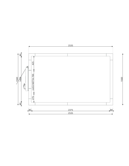 Cold room 1560x2535x2200H thickness 80mm