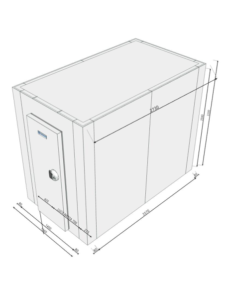 Chambre froide 1560x2730x2200H épaisseur 80mm