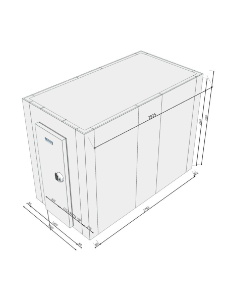 Chambre froide 1560x2925x2200H épaisseur 80mm