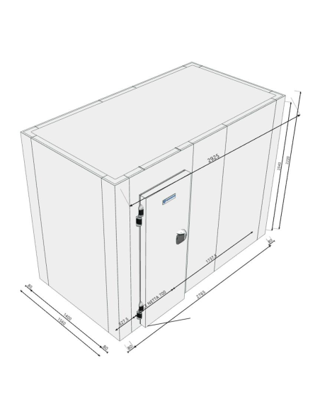 Chambre froide 1560x2925x2200H épaisseur 80mm