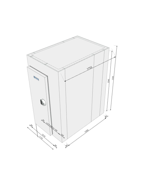 Kühlraum 1170x1755x2200H, Dicke 80mm