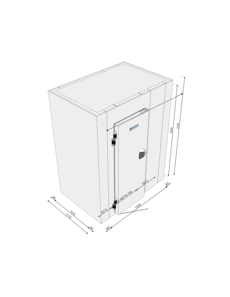 Chambre froide 1170x1755x2200H épaisseur 80mm