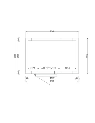 Chambre froide 1170x1755x2200H épaisseur 80mm
