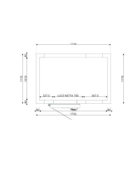 Chambre froide 1170x1755x2200H épaisseur 80mm