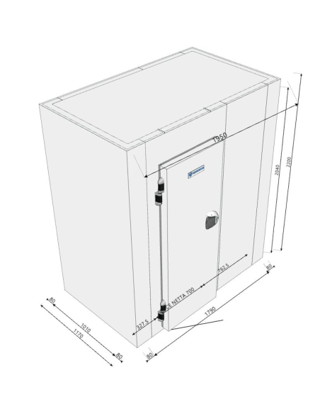 Cella Frigo 1170x1950x2200H spessore 80mm