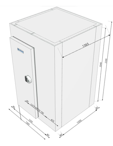 Cella Frigo 1365x1365x2200H spessore 80mm