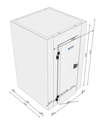 Cold room 1365x1365x2200H thickness 80mm