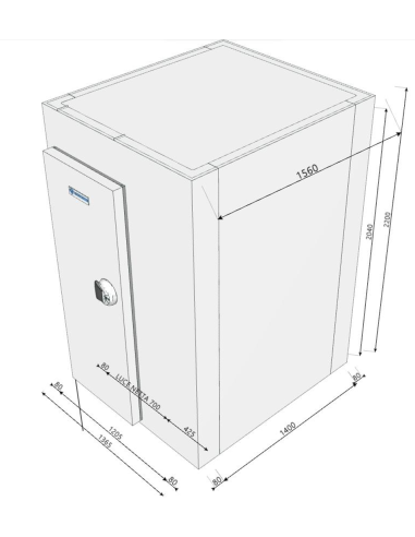 Cold room 1365x1560x2200H thickness 80mm