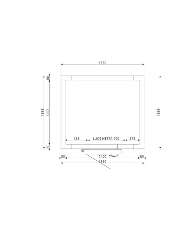 Chambre froide 1365x1560x2200H épaisseur 80mm