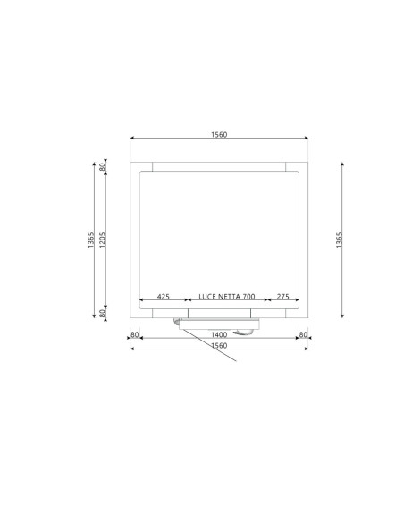 Chambre froide 1365x1560x2200H épaisseur 80mm