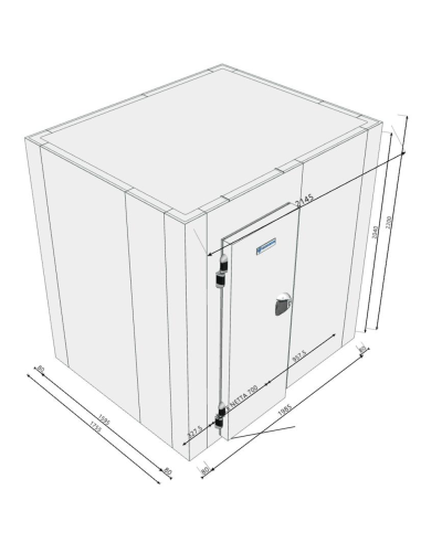 Chambre froide 1755x2145x2200H épaisseur 80mm