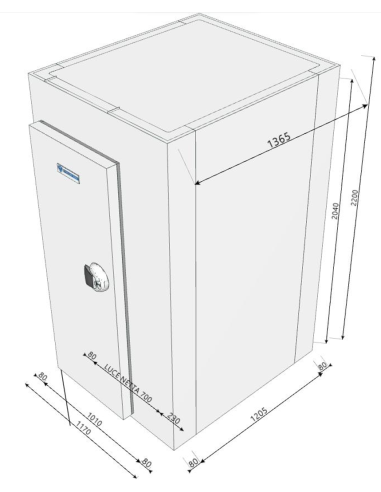 Cella Frigo 1170x1365x2200H spessore 80mm