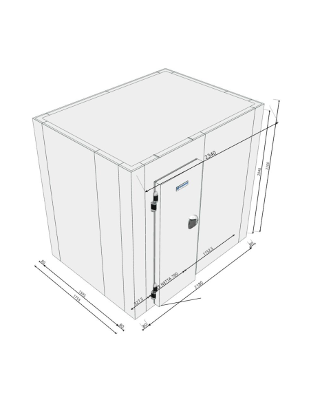 Chambre froide 1755x2340x2200H épaisseur 80mm
