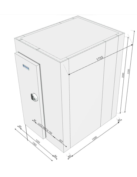 Cella Frigo 1365x1755x2200H spessore 80mm