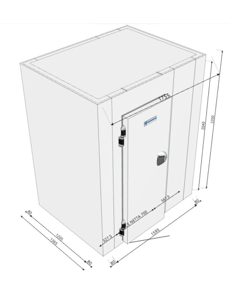 Cella Frigo 1365x1755x2200H spessore 80mm