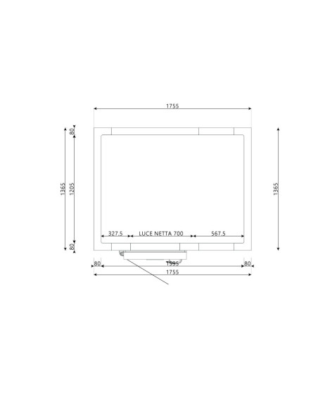 Chambre froide 1365x1755x2200H épaisseur 80mm