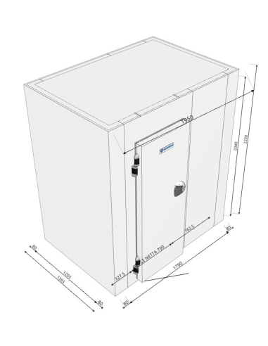Cold room 1365x1950x2200H thickness 80mm
