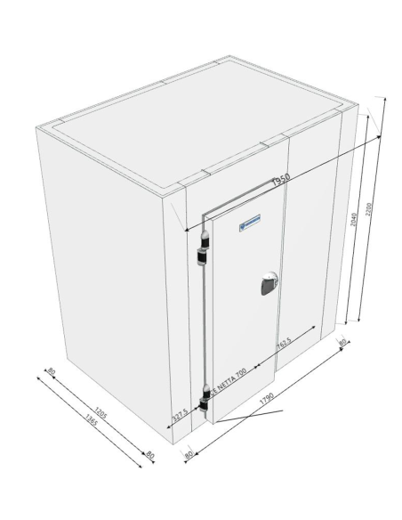 Cella Frigo 1365x1950x2200H spessore 80mm