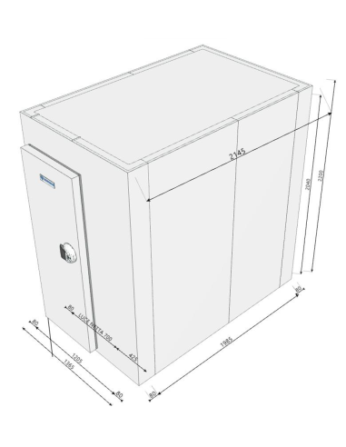 Kühlraum 1365x2145x2200H, Dicke 80mm