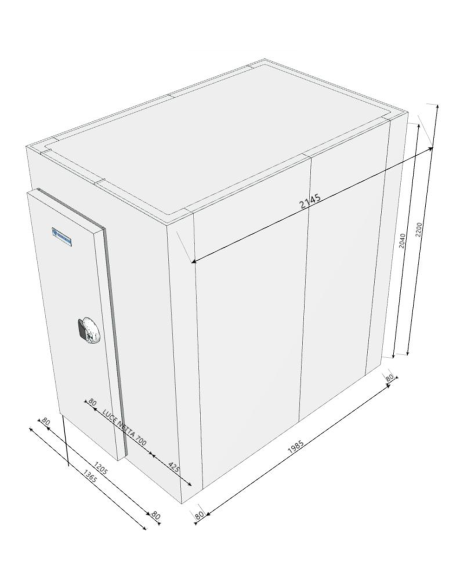 Cold room 1365x2145x2200H thickness 80mm