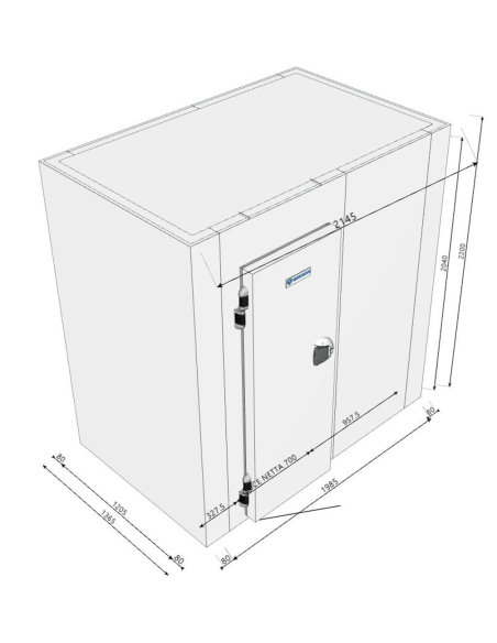 Cold room 1365x2145x2200H thickness 80mm