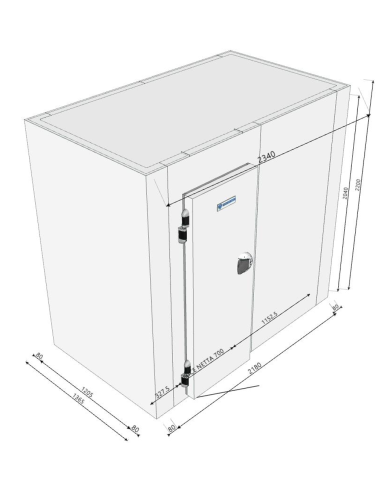 Cella Frigo 1365x2340x2200H spessore 80mm