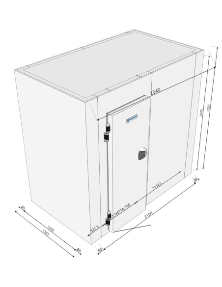 Cold room 1365x2340x2200H thickness 80mm