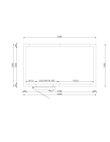 Chambre froide 1365x2340x2200H épaisseur 80mm