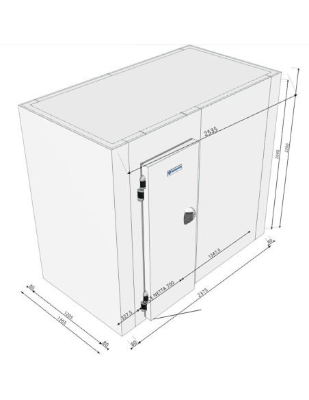 Cella Frigo 1365x2535x2200H spessore 80mm