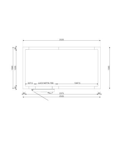 Cámara frigorífica 1365x2535x2200H espesor 80mm