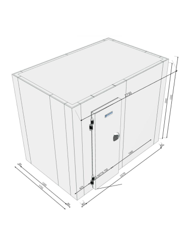 Chambre froide 1755x2730x2200H épaisseur 80mm