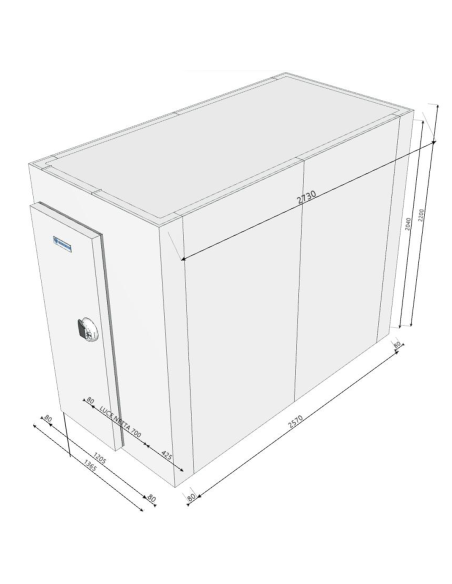 Chambre froide 1365x2730x2200H épaisseur 80mm