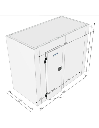 Cámara frigorífica 1365x2730x2200H espesor 80mm