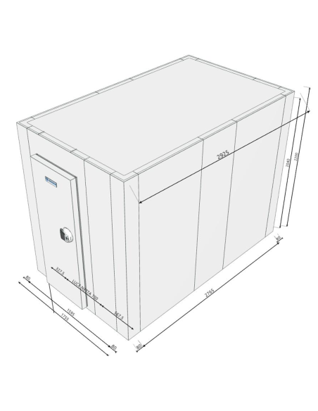 Chambre froide 1755x2925x2200H épaisseur 80mm