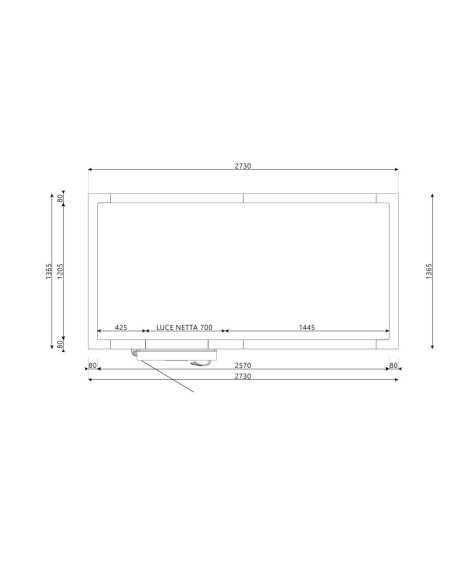 Chambre froide 1365x2730x2200H épaisseur 80mm