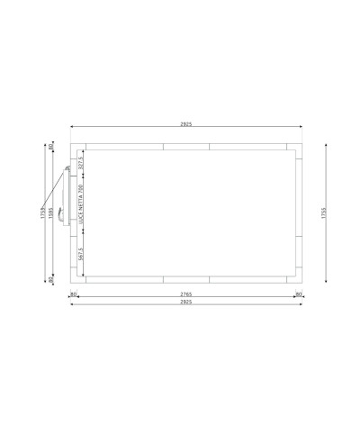 Chambre froide 1755x2925x2200H épaisseur 80mm