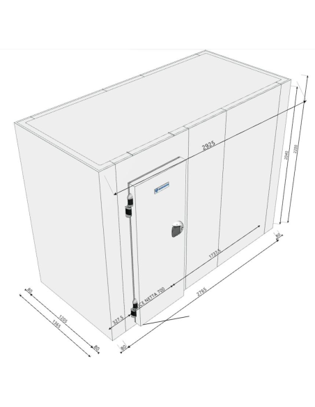 Cold room 1365x2925x2200H thickness 80mm