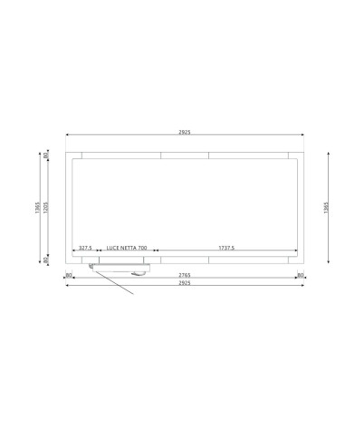 Cella Frigo 1365x2925x2200H spessore 80mm