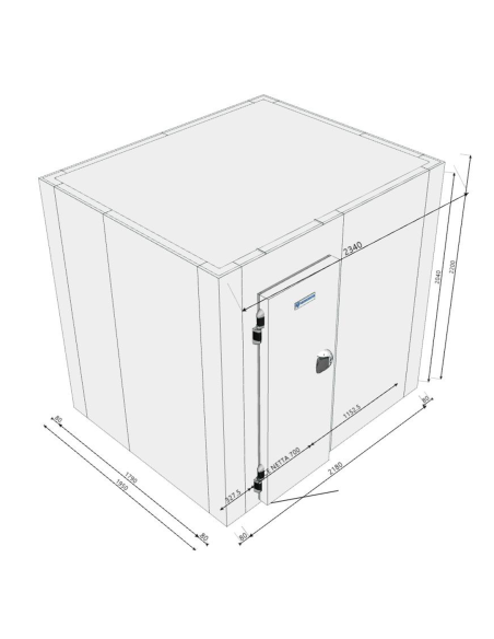 Kühlraum 1950x2340x2200H, Dicke 80mm