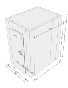 Chambre froide 1365x1755x2200H épaisseur 100 mm