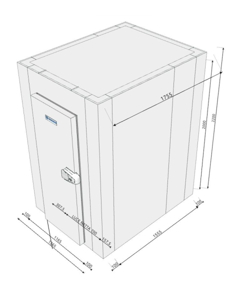 Cella Frigo 1365x1755x2200H spessore 100 mm