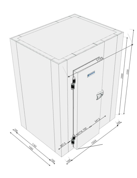 Cold room 1365x1755x2200H thickness 100 mm