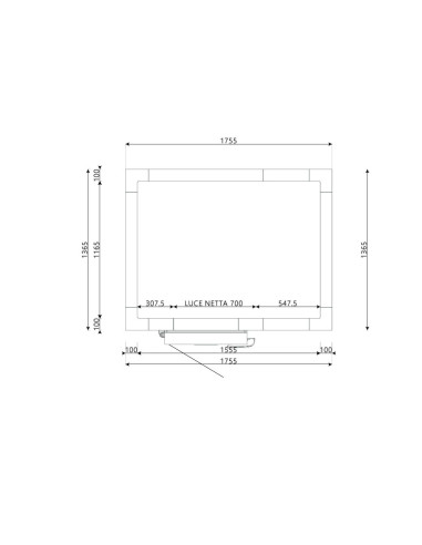 Chambre froide 1365x1755x2200H épaisseur 100 mm