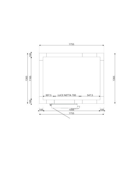 Kühlraum 1365x1755x2200H, Dicke 100 mm