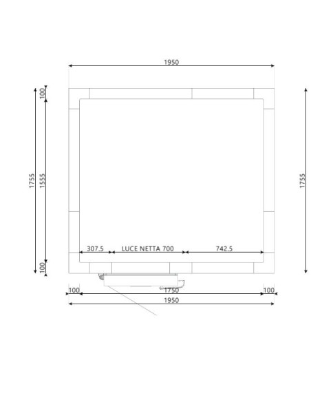 Chambre froide 1755x1950x2200H épaisseur 100 mm