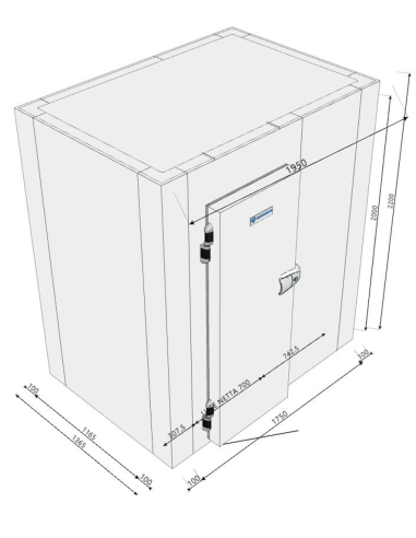 Cold room 1365x1950x2200H thickness 100 mm
