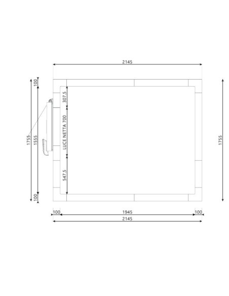 Chambre froide 1755x2145x2200H épaisseur 100 mm